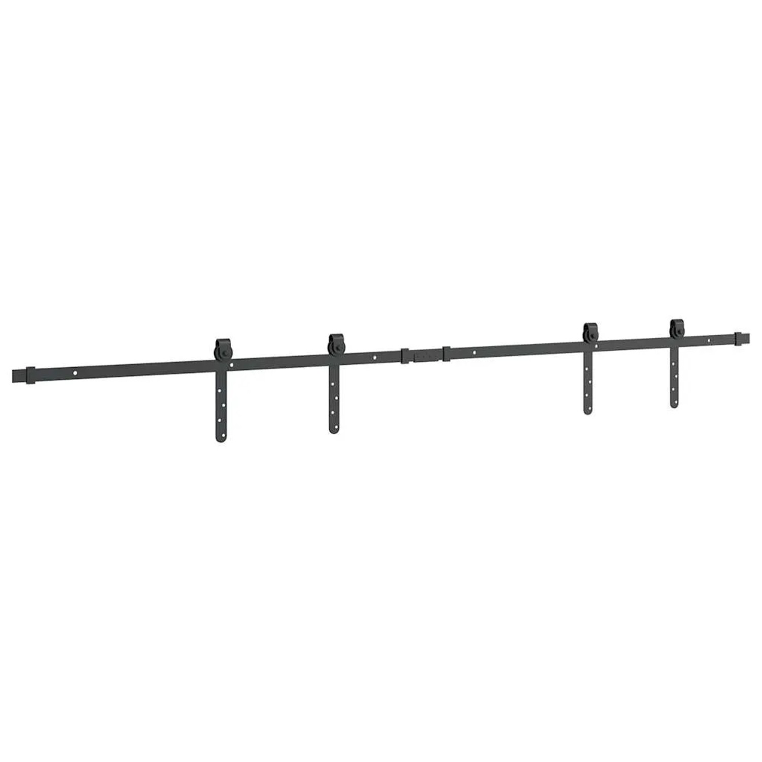 vidaXL Schiebetürbeschlag Set, 183 cm, Karbonstahl, für Schranktüren. Schwarz.