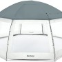 Bestway Pool-Pavillon 600x295 cm: Runde Poolüberdachung mit grauem Dach und transparenten Wänden.