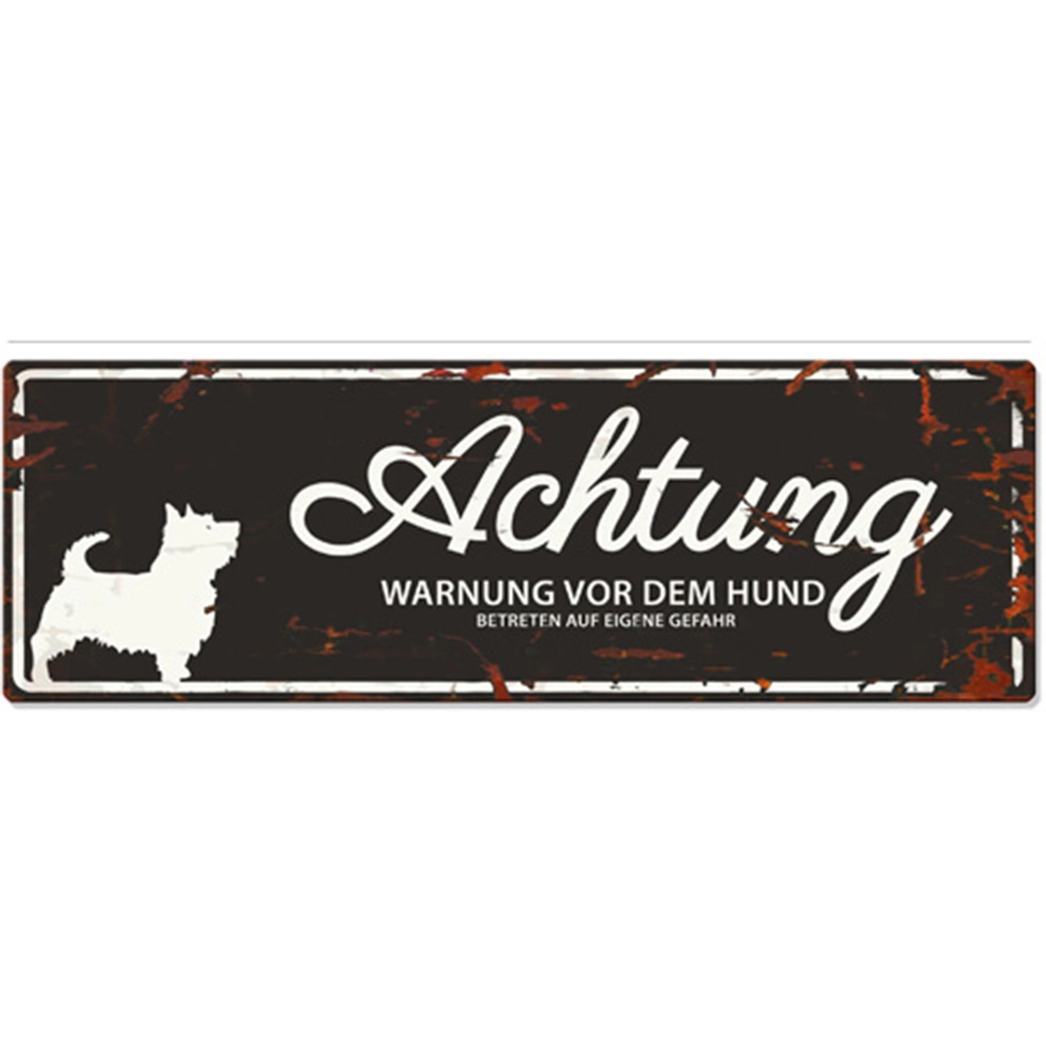 Warnschild Terrier Schwarz 40 cm x 13,5 cm