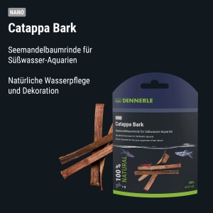 Dennerle Nano Catappa Barks, 8 Stück Seemandelbaumrinde zur Wasserpflege im Aquarium.