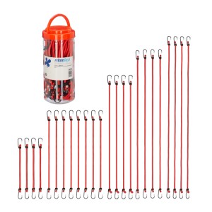 Relaxdays Spanngummi Gummi Rot 24er Set 5 Größen mit Box 1,3 kg