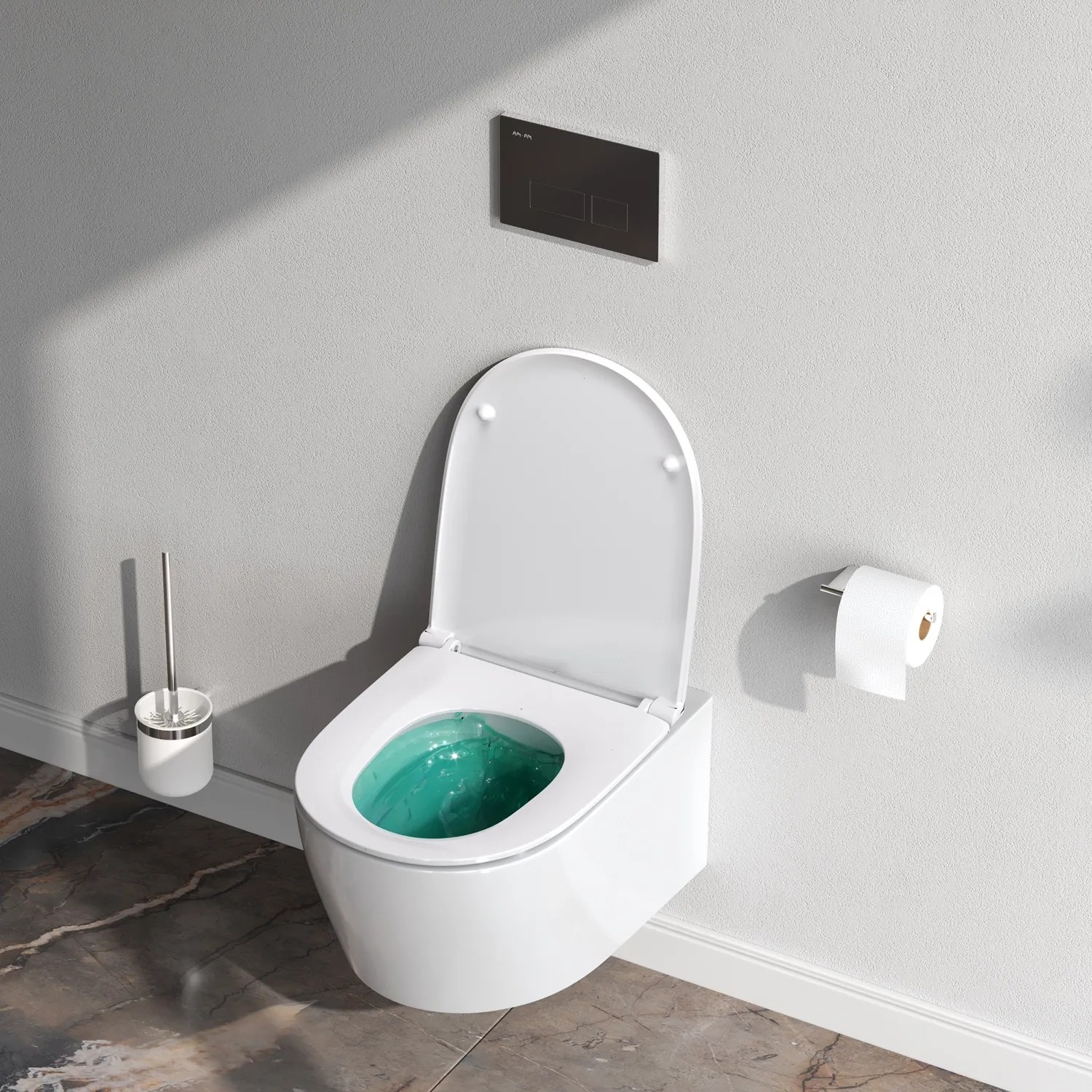 Wandhängendes WC Mit Softclose-Sitz - Spülrandlos, Modernes Design, Weiß, Tornado-Spülung, Inklusive Sitz (Mai & Mai Aachen)
