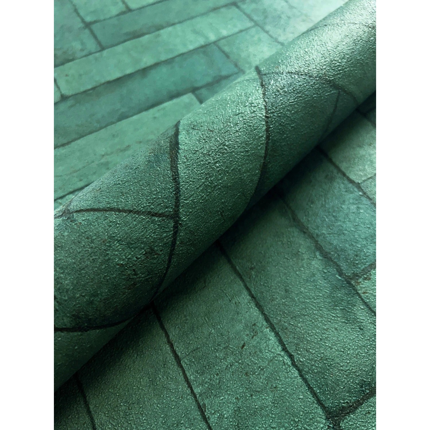 Newroom Vliestapete Ares Grün Ziegelstein Modern FSC® günstig online kaufen