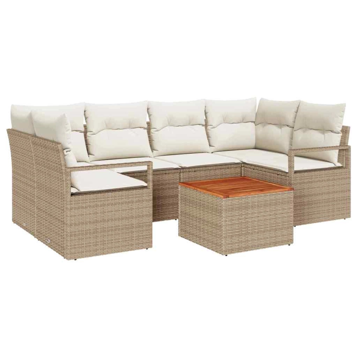 vidaXL Garten-Sofa-Set 7-Tlg Beige Weiß 3356328 günstig online kaufen