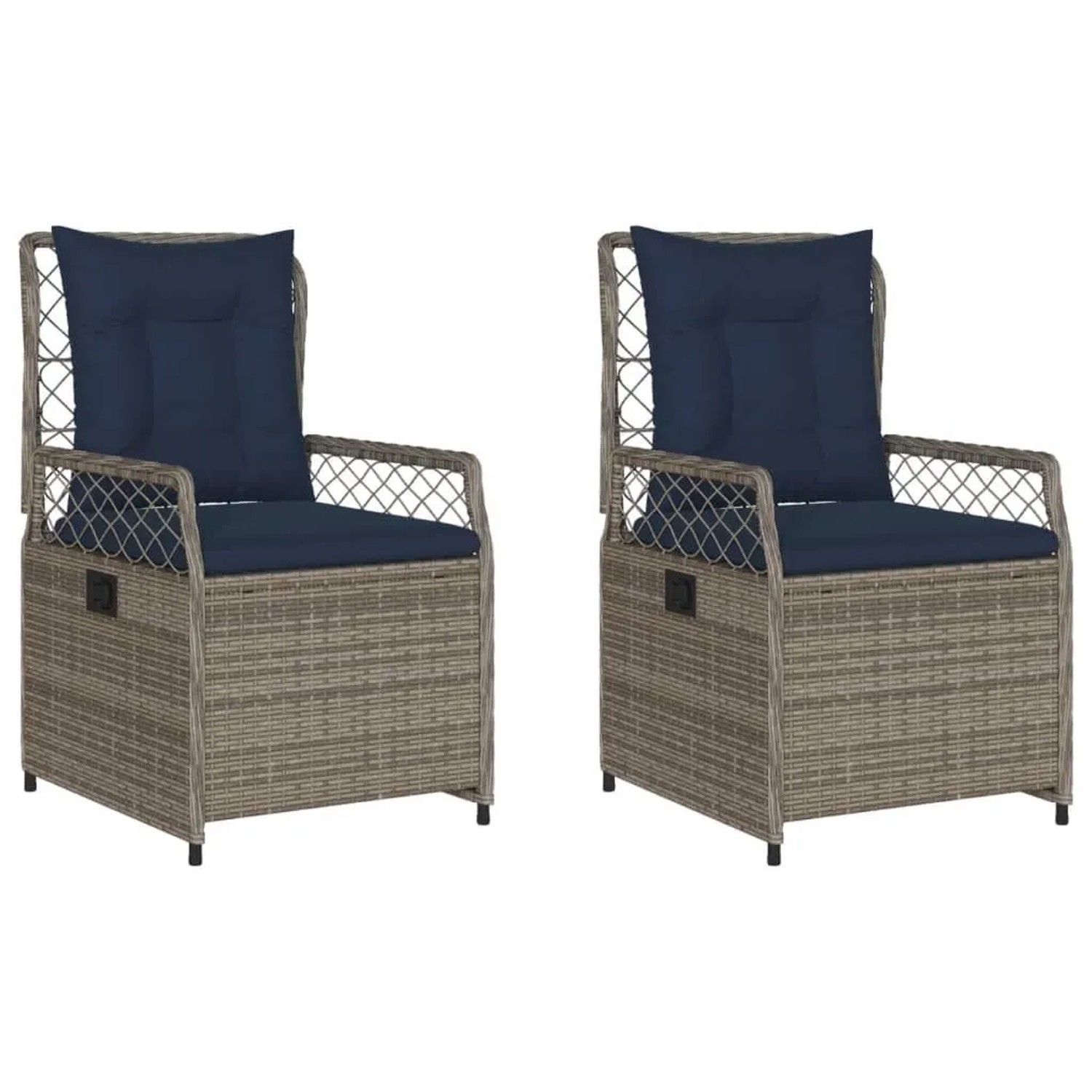 vidaXL Liegende Gartenstühle 2 Stk Grau Poly Rattan 368668 günstig online kaufen