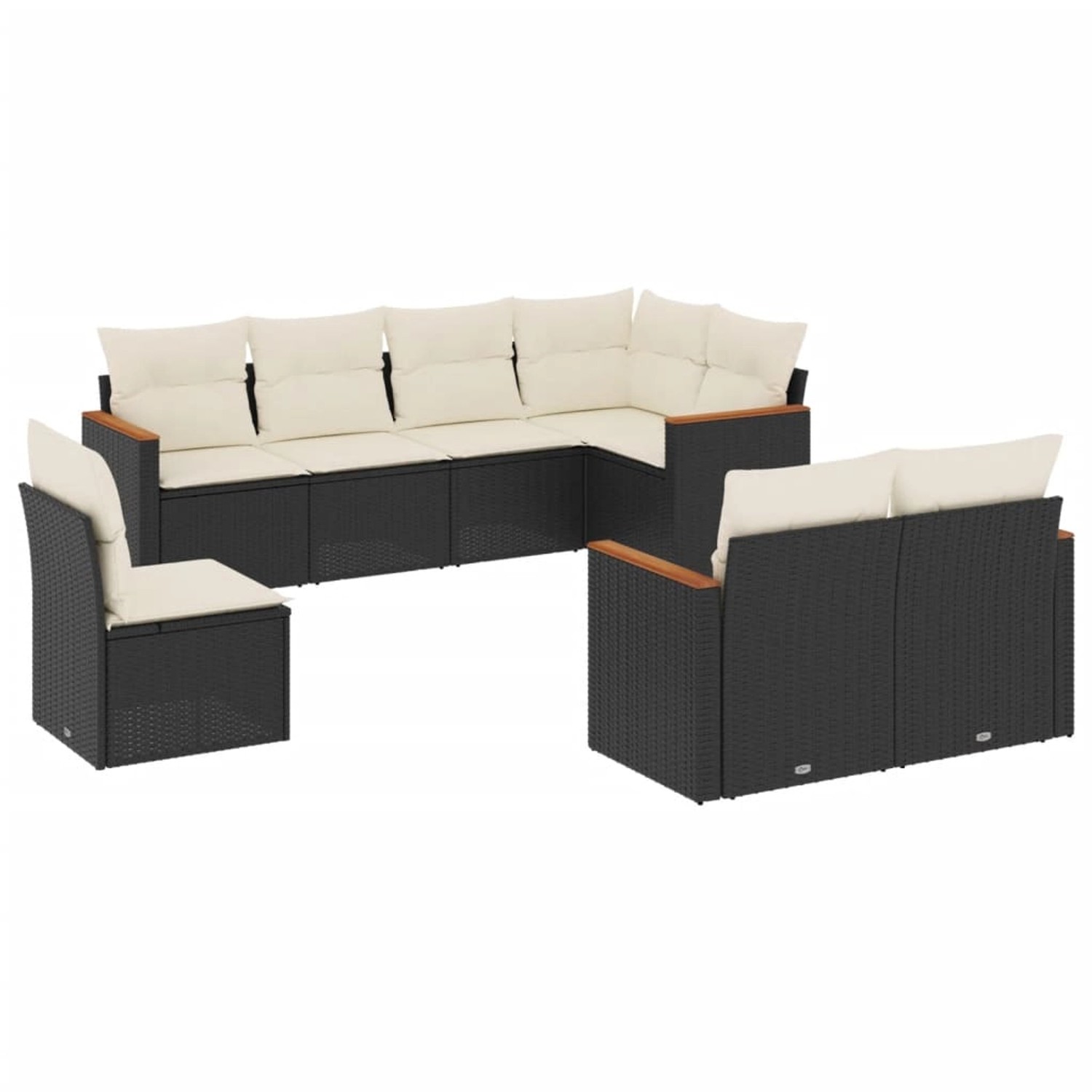 vidaXL 8-Tlg Garten-Sofagarnitur mit Kissen Schwarz Poly Rattan 3226161 günstig online kaufen