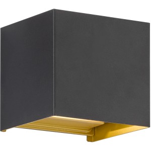 Moderne, graue LED-Außenleuchte Thore von Fischer & Honsel mit verstellbarem Lichtaustritt.