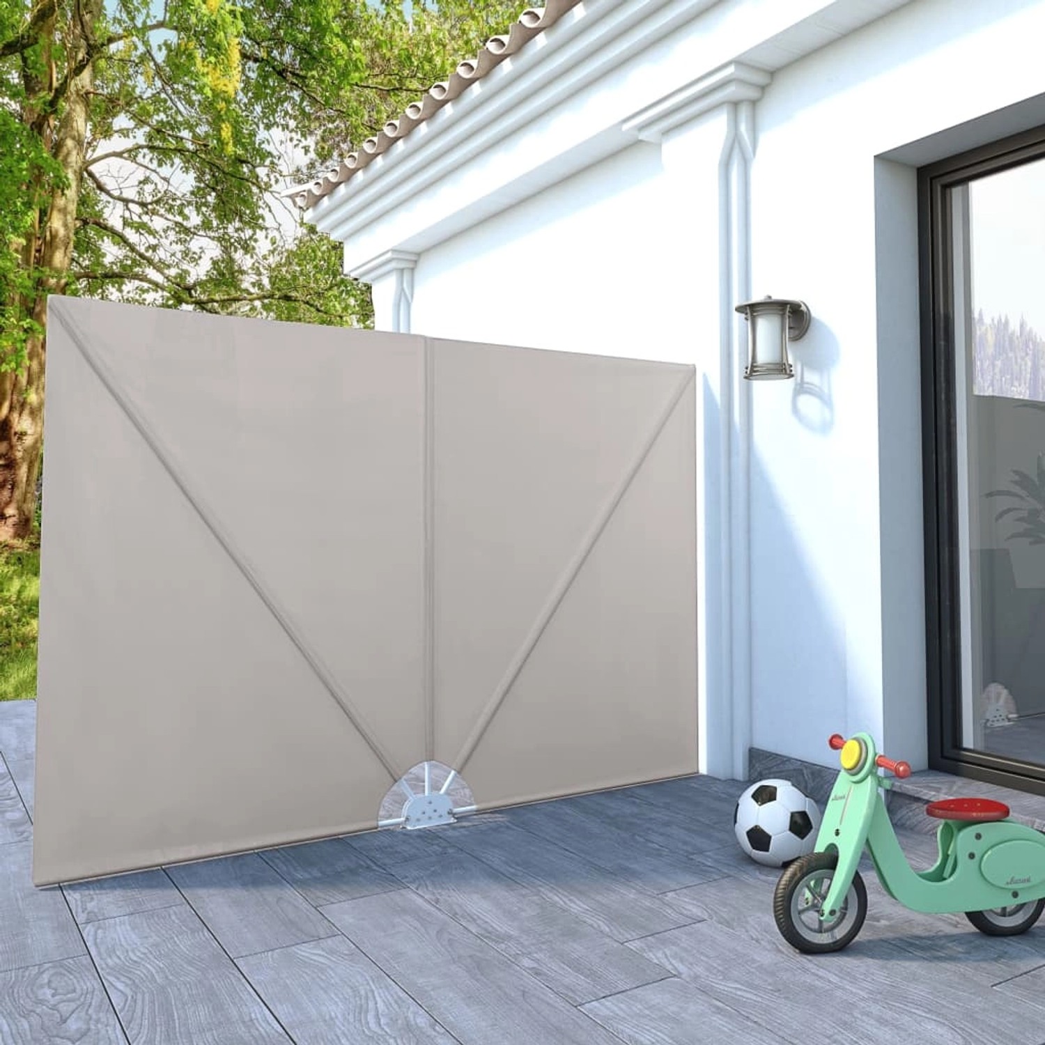 furnicato Faltbarer Terrassen-Seitenfächer Creme 240×160 cm günstig online kaufen