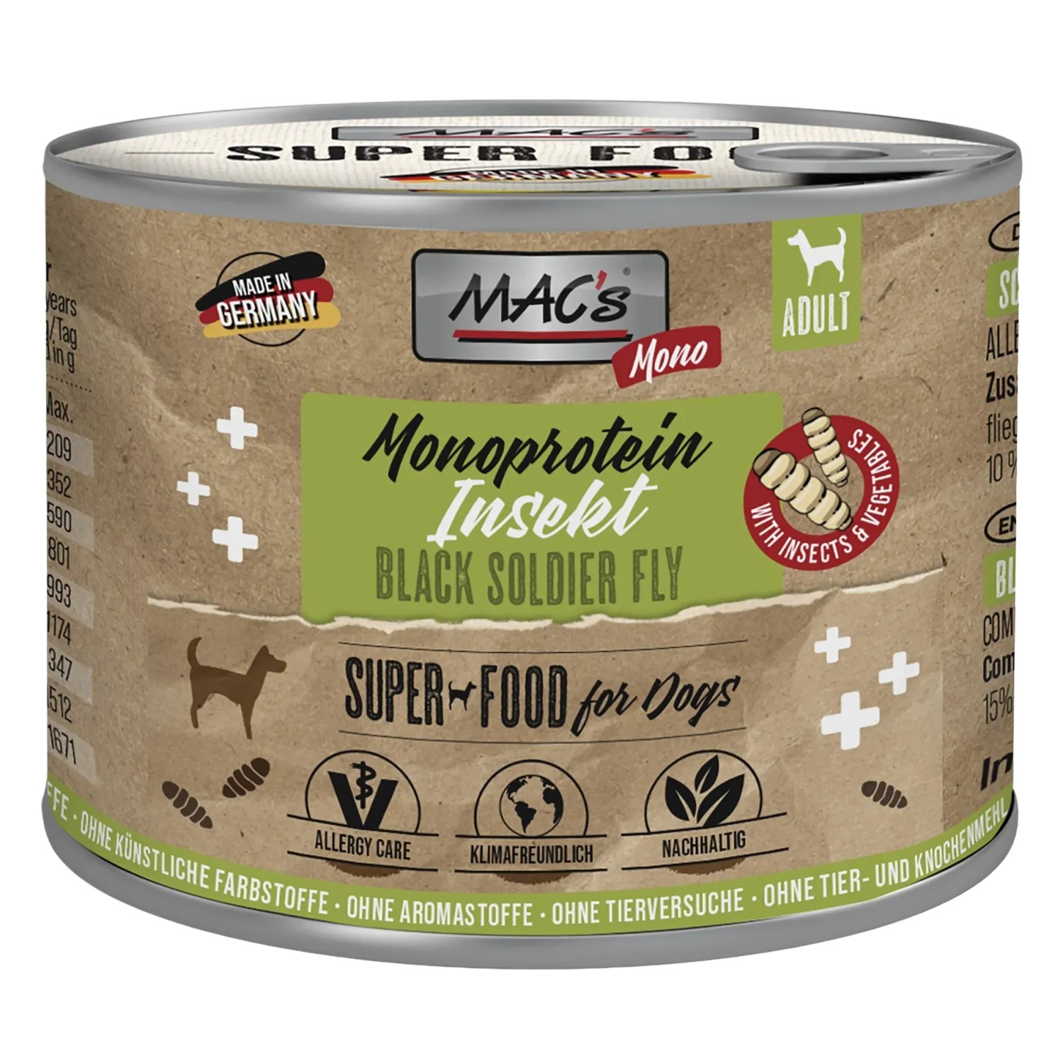 Mac's Dog Hunde-Nassfutter Mono Insekten 180 g