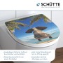 Schütte WC-Sitz Happy Elephant mit Absenkautomatik und Elefantenmotiv auf Strand, Duroplast.