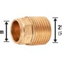 Löt-Übergangsnippel aus Rotguss, 15 mm x 21 mm (R 1/2), 10er-Set für Sanitär- und Heizungsinstallation.