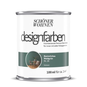 Dose Schöner Wohnen Designfarbe Besinnliches Waldgrün, 100ml, für bunte Wandfarben.