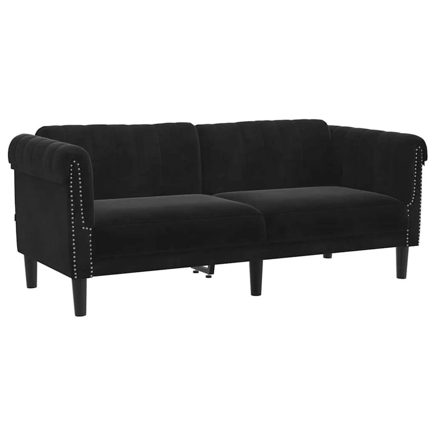 vidaXL Sofa 2-Sitzer Schwarz Samt 372580