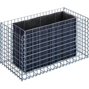 Eckiges Gabiona Gabionen-Hochbeet, 50x100x50 cm, Maschenweite 5x5 cm, Drahtkorb für Steine und Pflanzen.