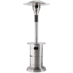 Enders Terrassenheizer Commercial mit Turbobrenner, Edelstahl, mit Ablagetisch und Rollen.