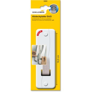 Schellenberg Gurtwickler Abdeckplatte Duo Maxi, 160mm, weiß, zur schnellen Montage ohne Ausbau des Rollladengurts.