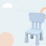 Blauer Kinderstuhl aus Polypropylen, Teil der Relaxdays Kindersitzgruppe. Ideal für Kinderzimmer & Essbereiche.
