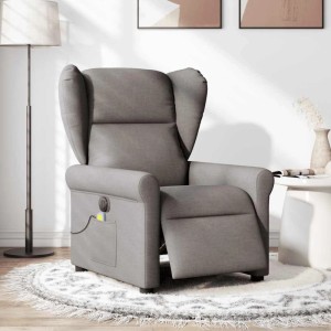 vidaXL Massagesessel Elektrisch Taupe Stoff 3303371