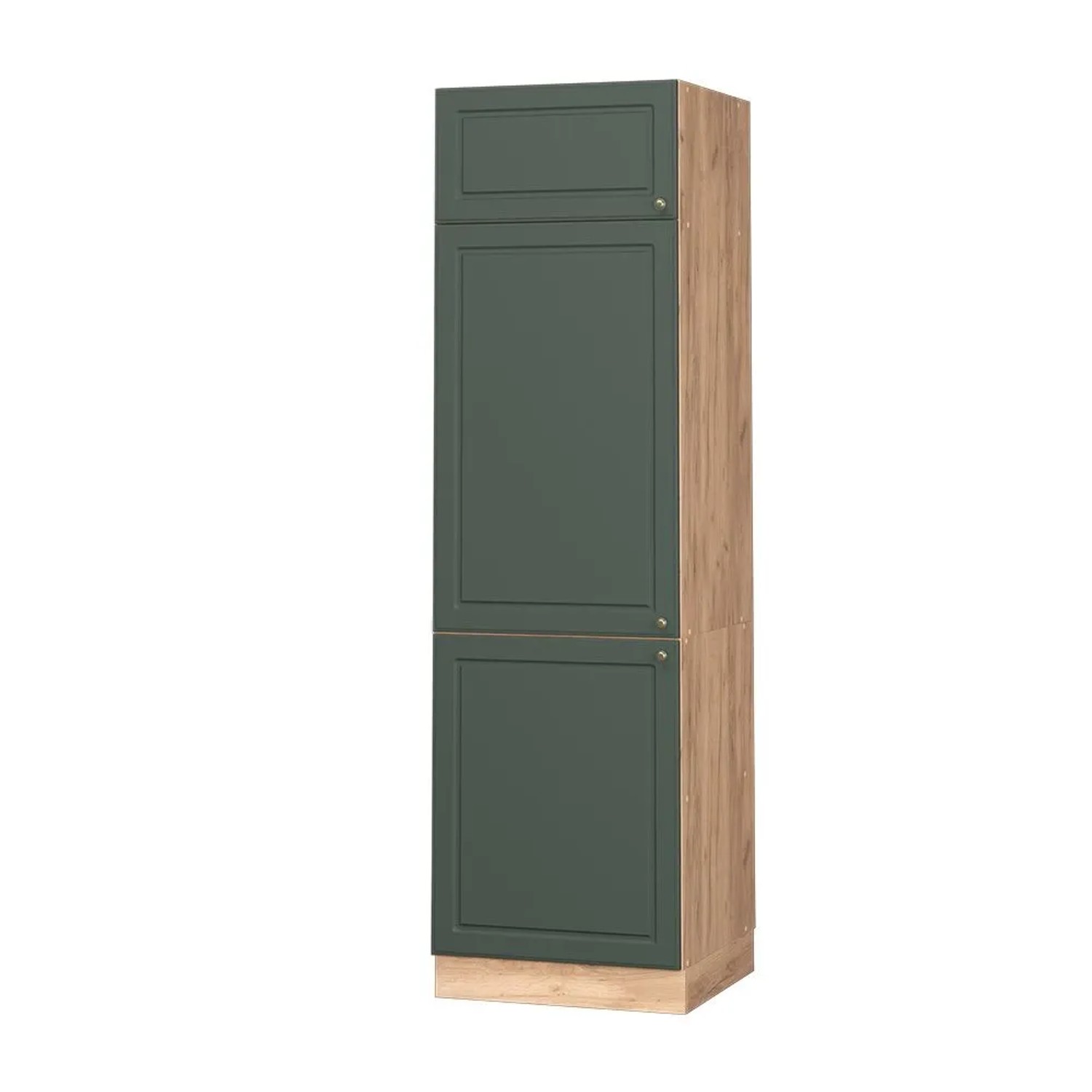 Vicco Kühlumbauschrank Fame-Line Grün-Gold Landhaus Goldkraft Eiche 60 cm