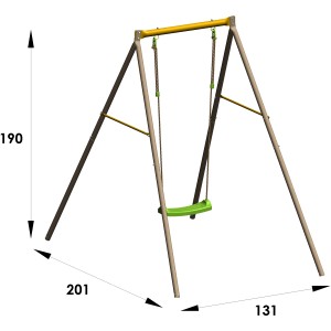 Trigano Metall Schaukel Allegro, 190 cm hoch, mit grünem Schaukelsitz für den Garten.