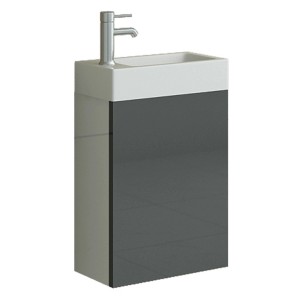 Jet-Line Badmöbel-Set Aarau, 40cm, Grau Hochglanz: Waschbecken mit Unterschrank.