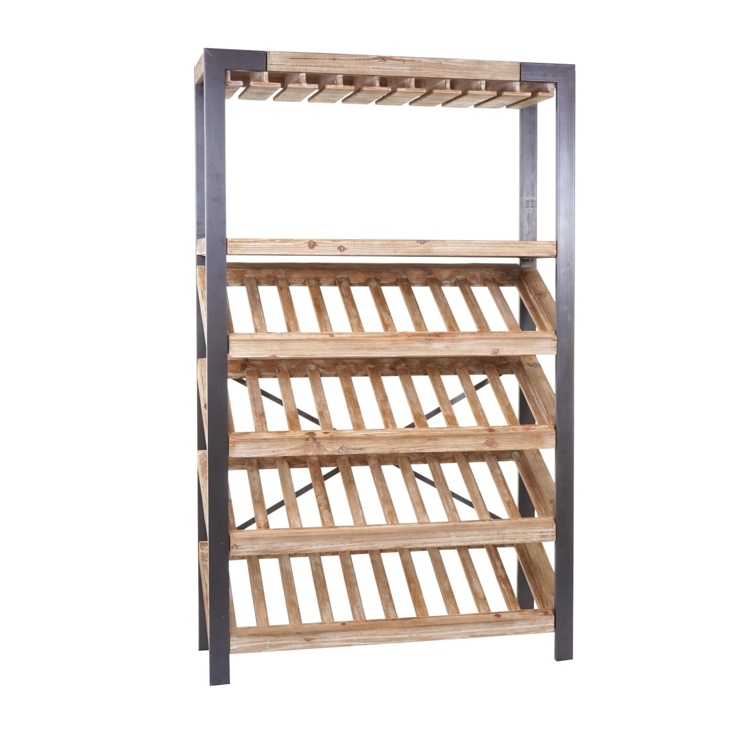 BERLINLODGE Weinregal Für 40 Flaschen Zubehör Und Gläser HxBxT 189x114x39cm günstig online kaufen