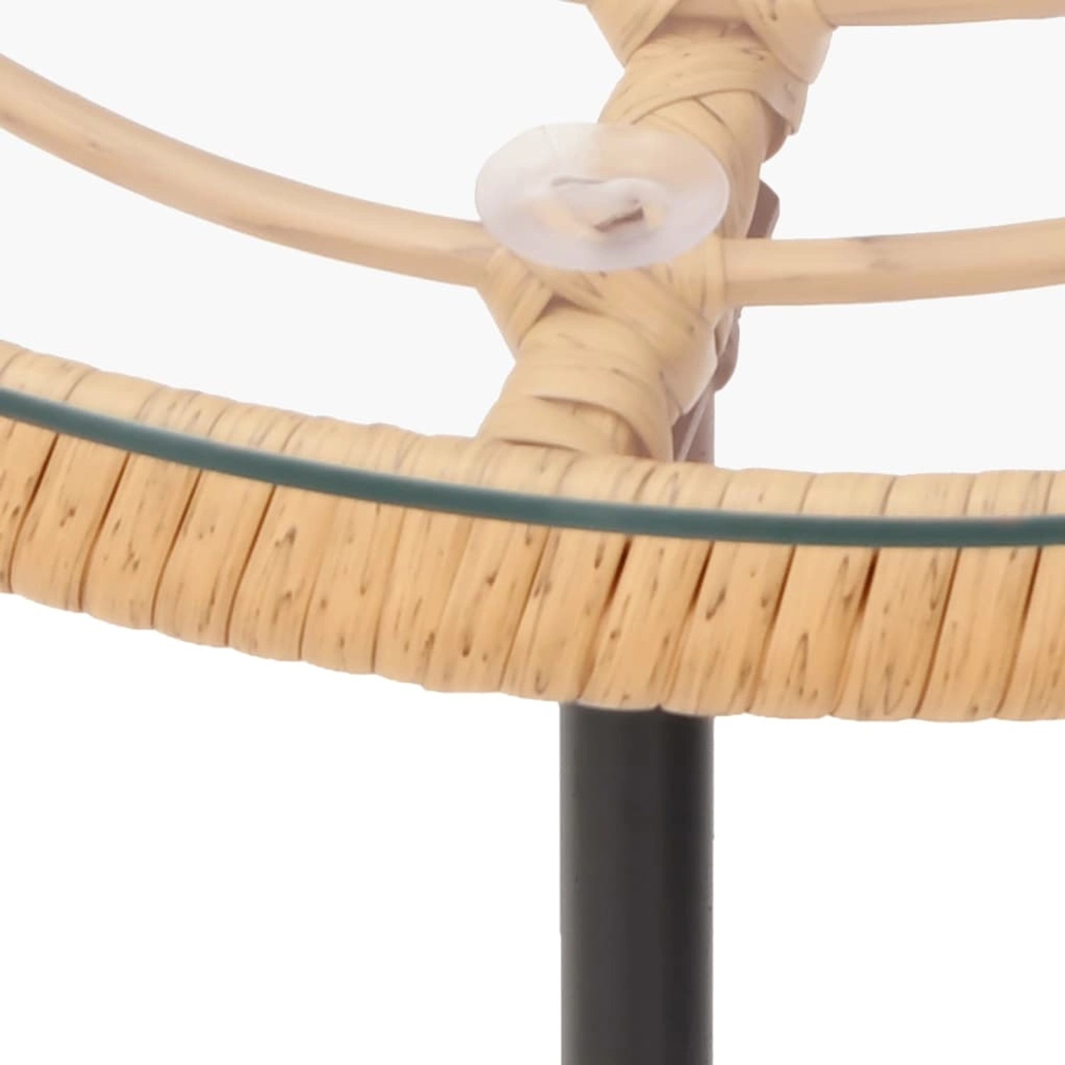 Detailansicht der vidaXL Garten-Essgruppe aus Poly Rattan mit Tisch und Stuhl.