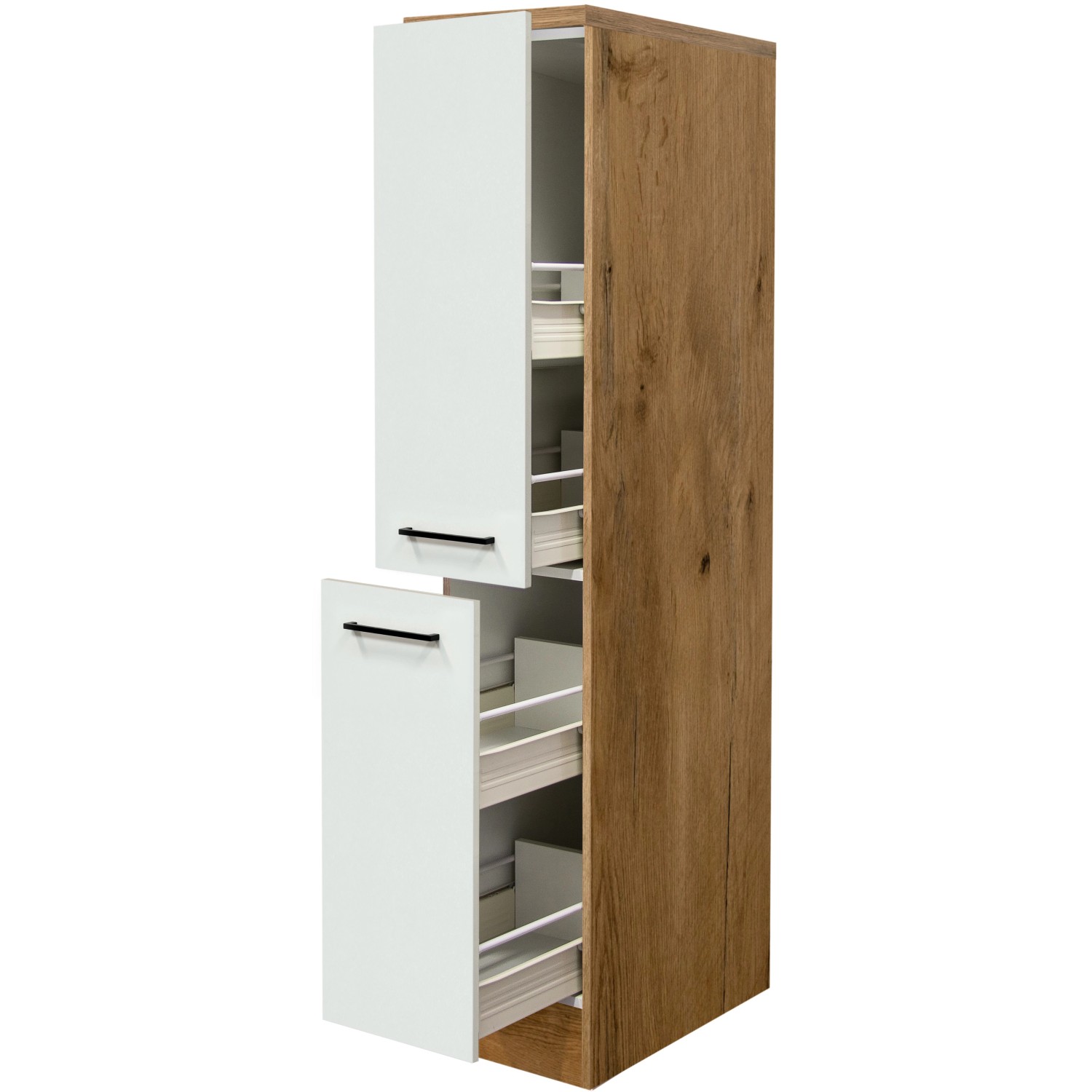 Flex-Well Exclusiv Demi-Apothekerschrank Vintea 30cm Magnolie matt-Lancelot Oak