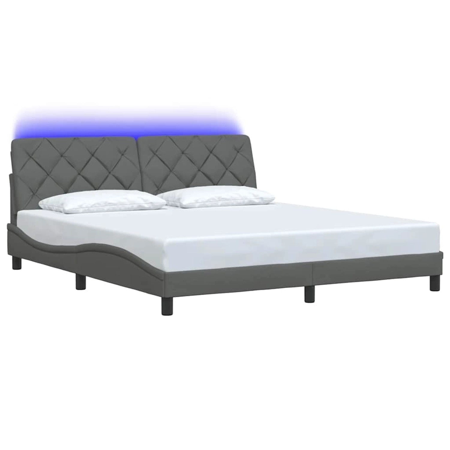vidaXL Bettgestell mit LED ohne Matratze Dunkelgrau 180x200 cm Stoff 331068 günstig online kaufen