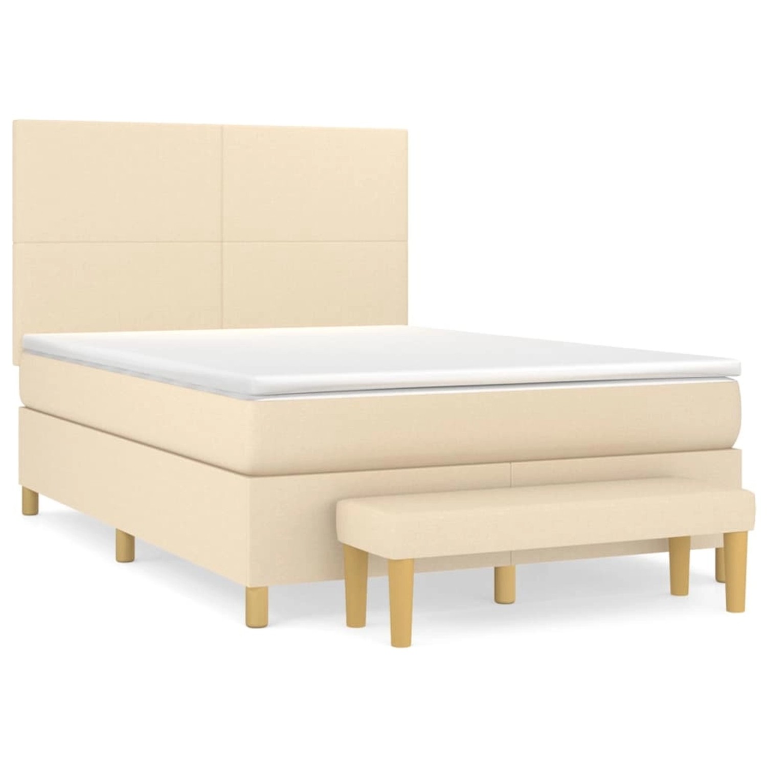 vidaXL Boxspringbett mit Matratze Creme 140x200 cm Stoff1358301 günstig online kaufen