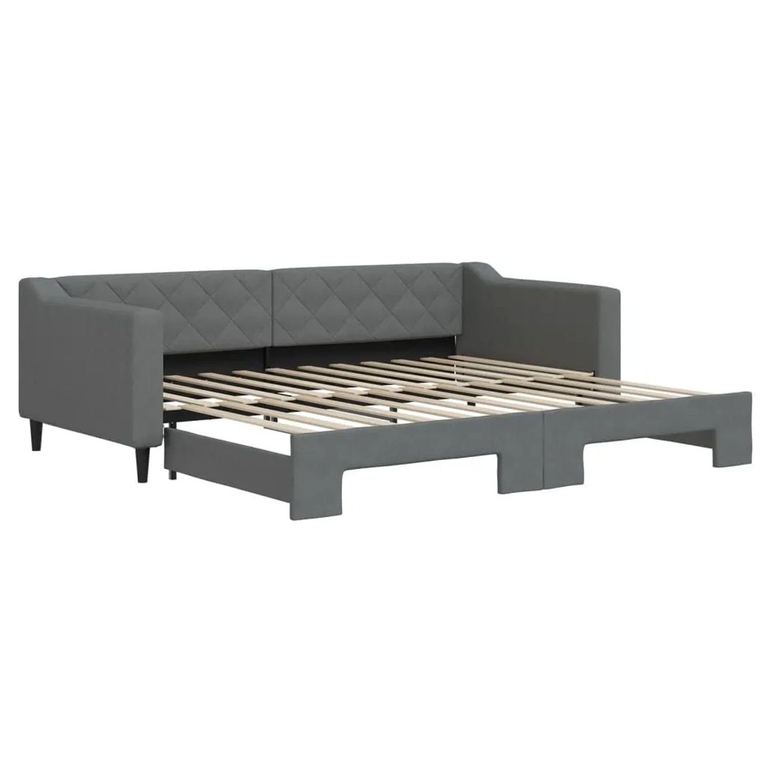 vidaXL Tagesbett Ausziehbar Dunkelgrau 90x200 cm Stoff 3197427