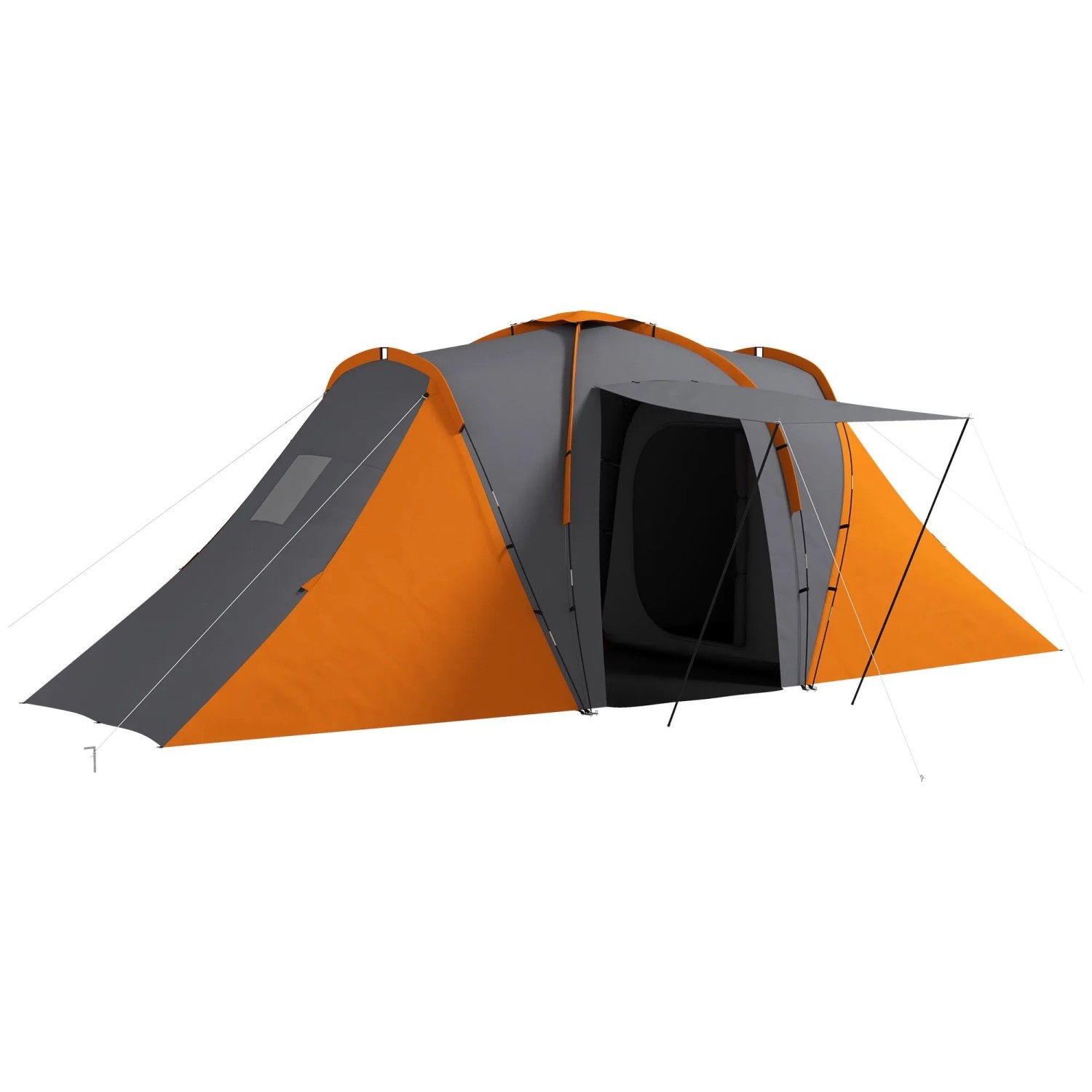 Furnicato Tunnelzelt Campingzelt 4 6 Personen Grau Orange 555x225x190 Cm