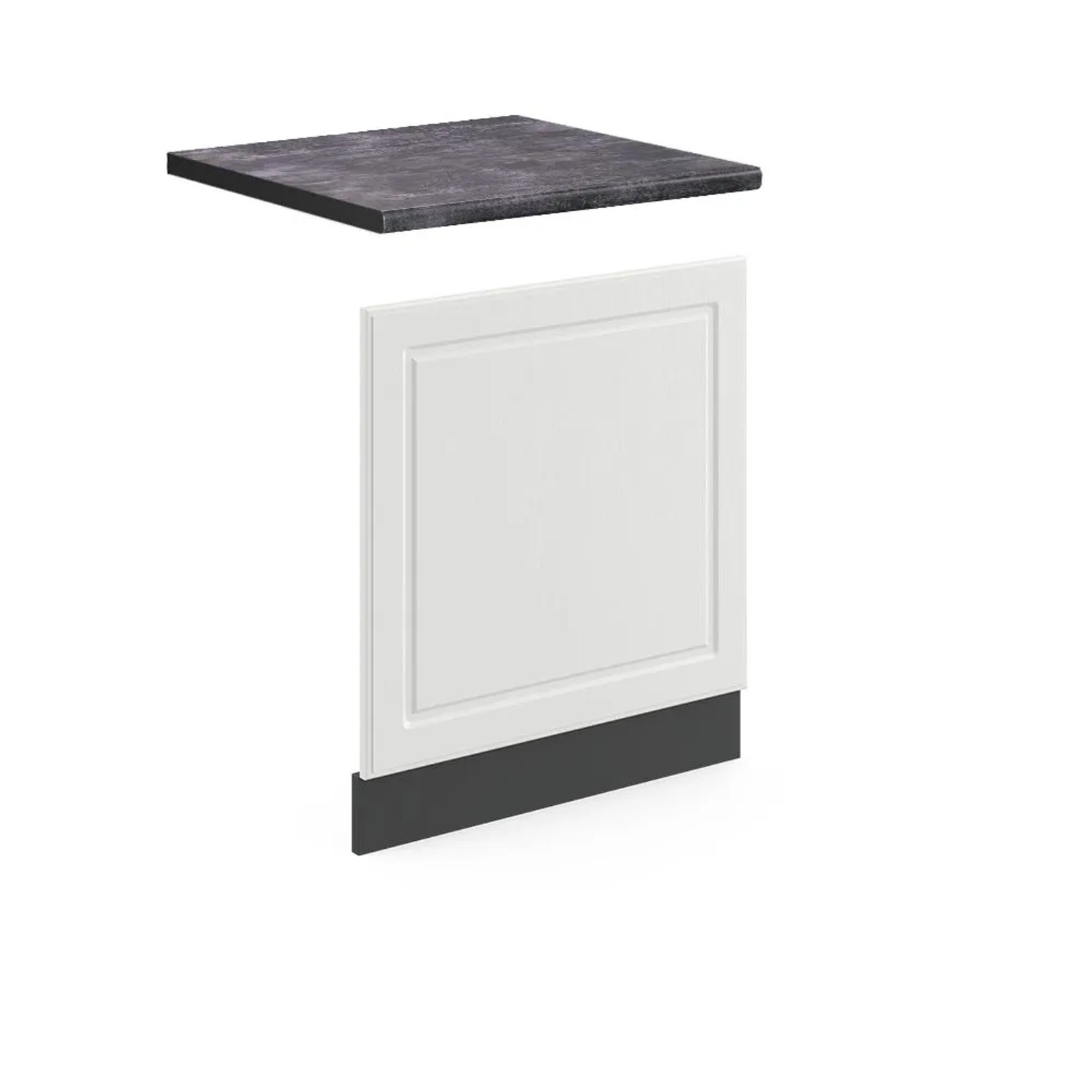 Vicco Frontblende R-Line Geschirrspüler Fronttür Weiß Landhaus Anthrazit 60 cm AP Anthrazit