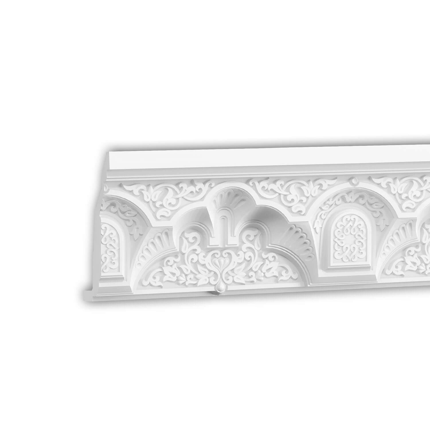 PROFHOME 150504 Eckleiste Deckenleiste Zierleiste Stuckleiste Oriental 2 m 200 cm x 20,5 cm x 27,6 cm Weiß