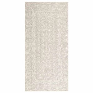 Cremefarbener Outdoor-Teppich (100x200 cm) in Jute-Optik von vidaXL, Modell ZIZUR.