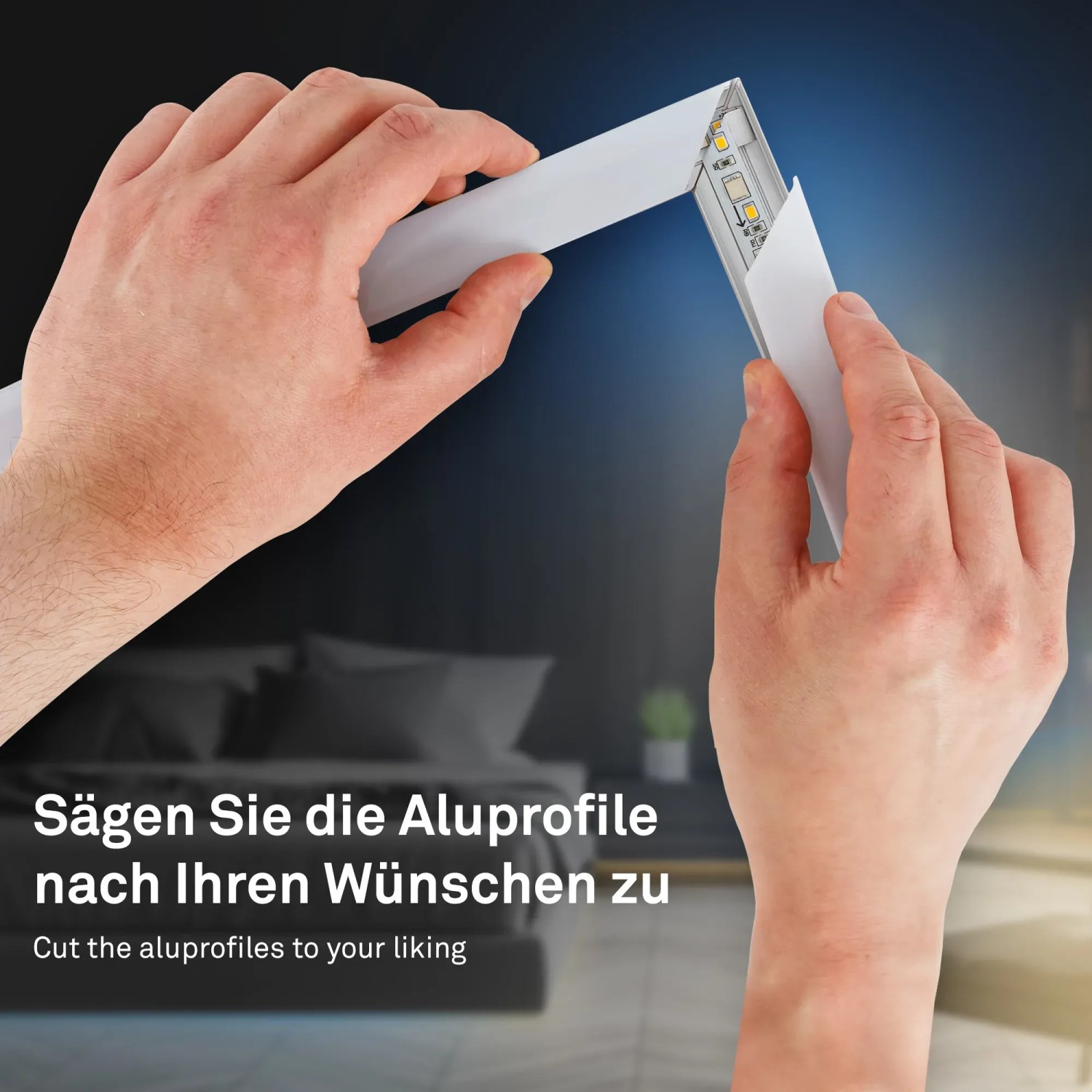 Briloner Aluprofil, selbstklebend, 2m, Alu-Weiß, für LED-Streifen Montage.