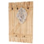 BERLINLODGE Wandgarderobe 91x60x10cm 6 Haken Kiefer_2
