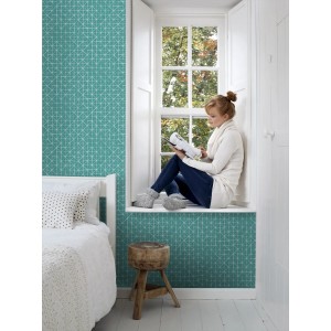 ESTAhome Tapete Geometrische Formen Seegrün 53 Cm X 1005 Cm 148350