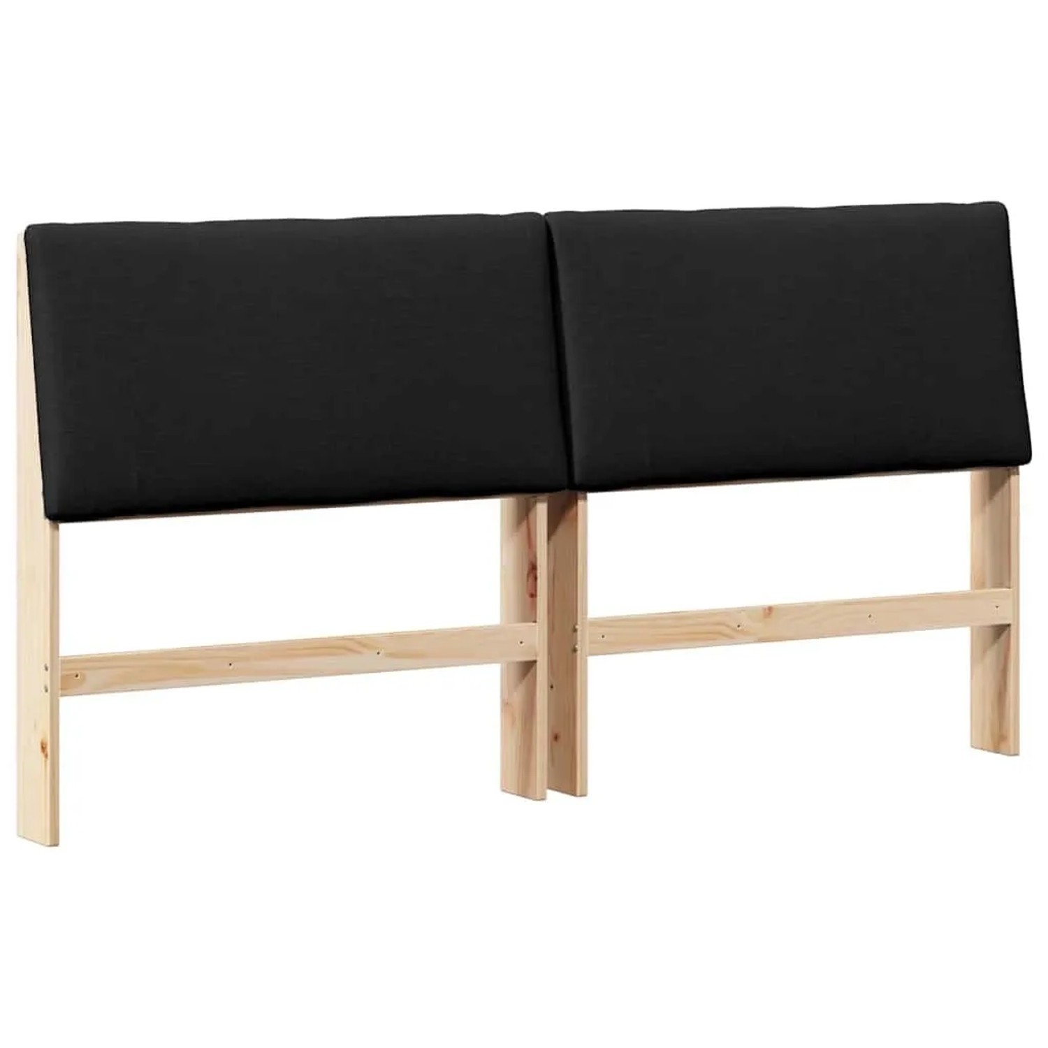 vidaXL Gepolstertes Kopfteil Schwarz 200 cm Massives Kiefernholz 879266