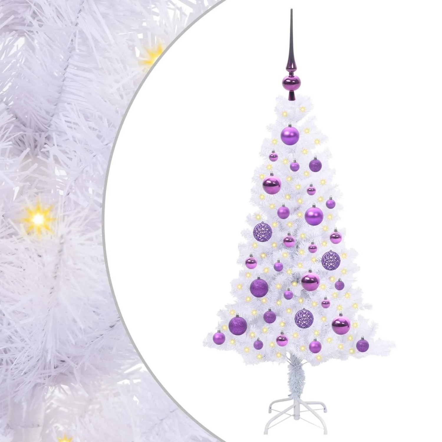 vidaXL Künstlicher Weihnachtsbaum Weiß 120 cm PVC und Stahl 3426645