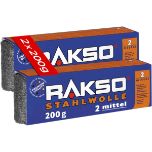 RAKSO Stahlwolle Banderole Sorte 2 Mittel 2 x 200g