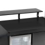 Detailansicht der Buschbeck Outdoorküche Brighton mit schwarzer Edelstahl-Optik und Marmor-Platte.