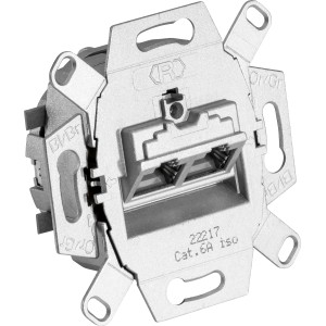 Rutenbeck CAT Anschlussdose 2-fach aus Zinkdruckguss für die Netzwerkinstallation.