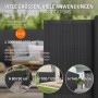 Anthrazitfarbene PVC Sichtschutzmatte, 100x500 cm, als Windschutz für Garten & Balkon.