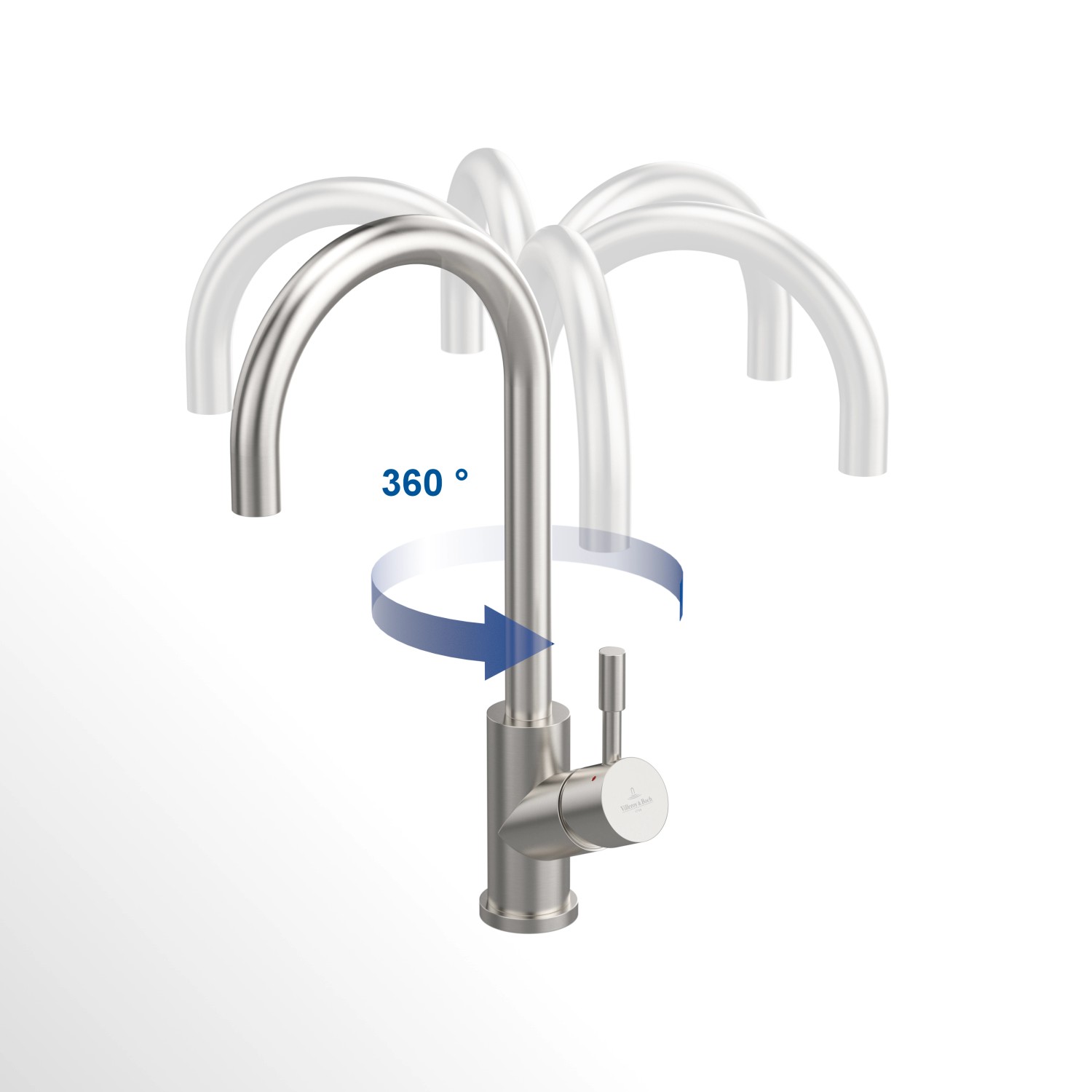 Villeroy & Boch Küchenarmatur Umbrella Flex Hochdruck-Armatur mit Ausziehbarer Brause Wassersparend Gold_4