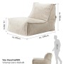 Beiger mokebo Sitzsack aus Cord mit Maßen, Relaxliege oder Bodenkissen für Garten.