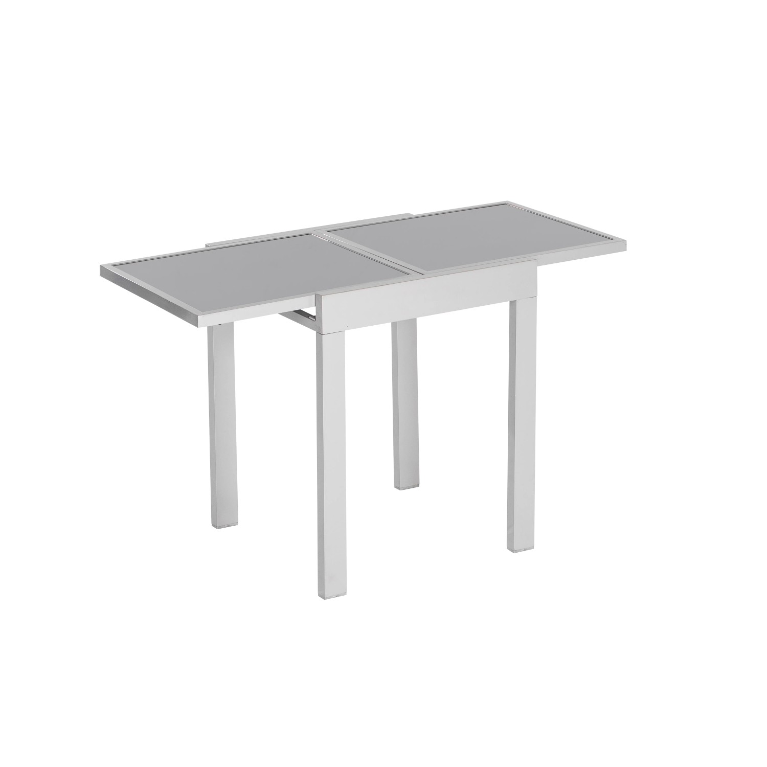 Merxx Amalfi Gartentisch, ausziehbar, 65/130x65 cm, mit grauer Glasplatte.