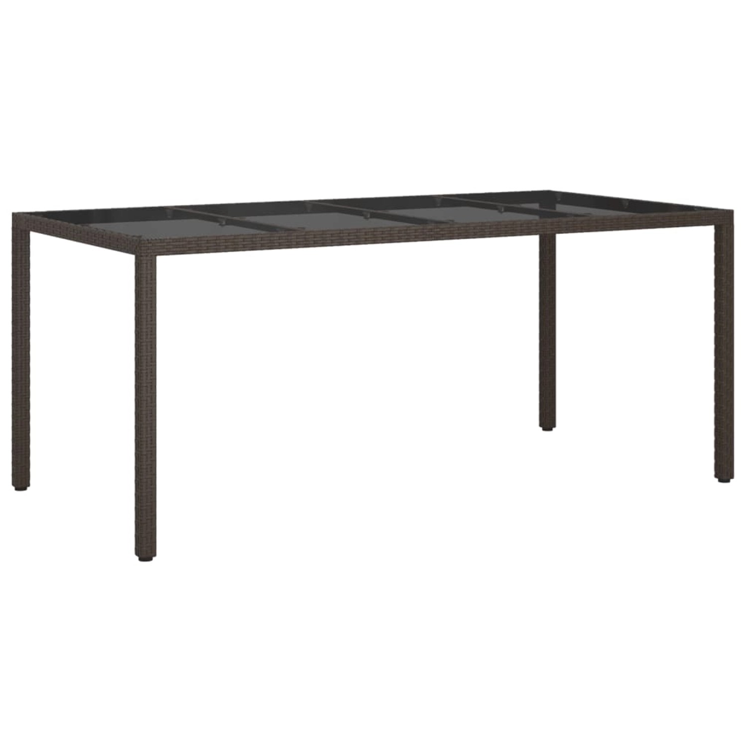 vidaXL Gartentisch Braun 190x90x75 cm Gehärtetes Glas und Poly Rattan 316711