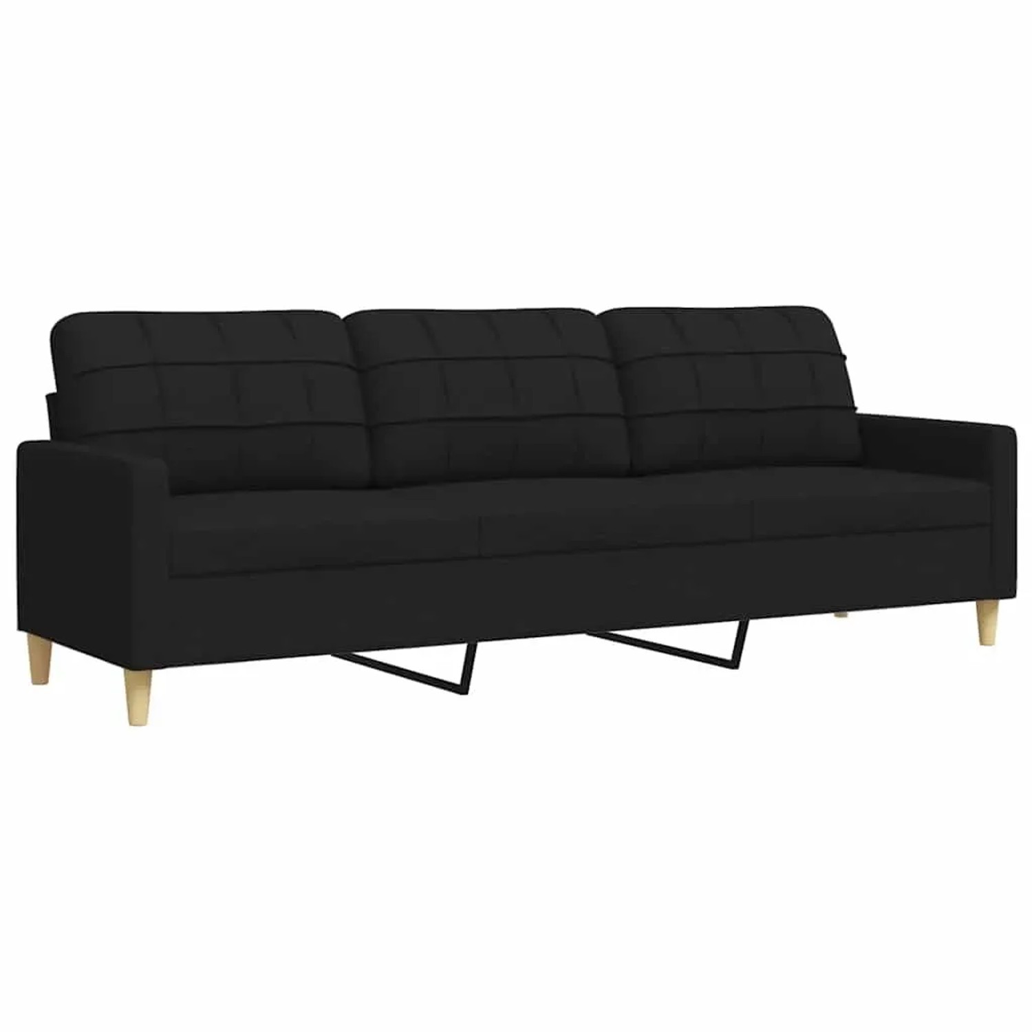 vidaXL 3-Sitzer-Sofa Schwarz 210 cm Stoff 4007418 günstig online kaufen