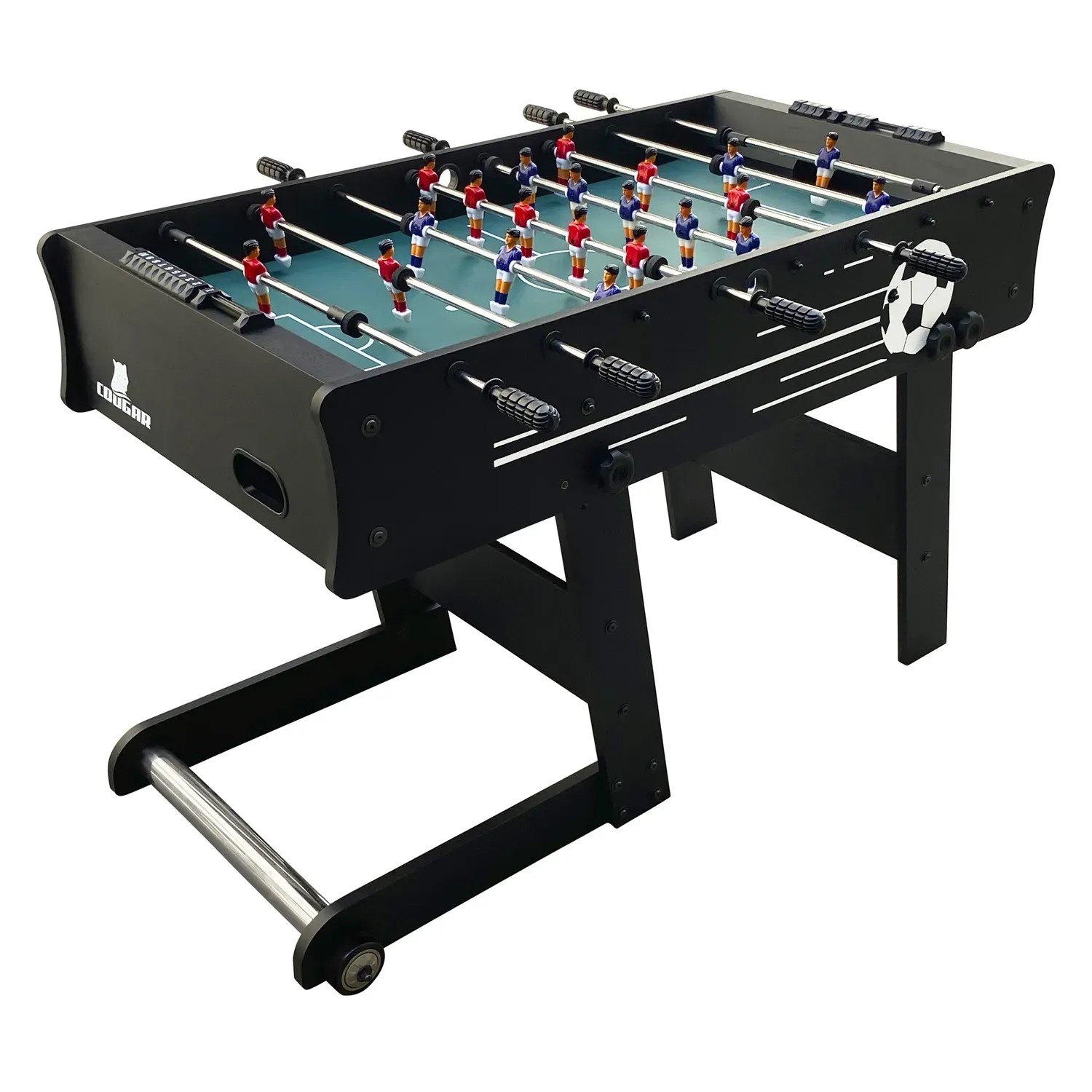 Schwarzer, faltbarer Cougar Tischkicker Scorpion Kick TS für Spiel & Spaß.